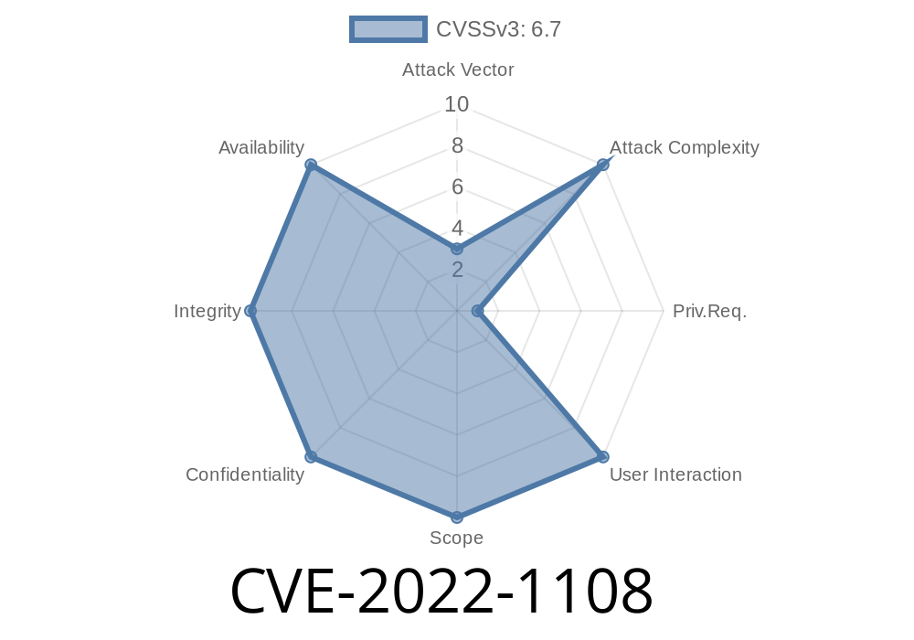 CVE-2022-1108 SMI handler could be vulnerable to buffer validation, which is a potential vulnerability, due to local access and elevated privileges.