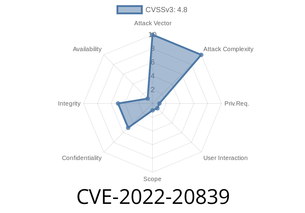 CVE-2022-20839 An attacker could conduct a stored XSS attack against users of the FMC interface.